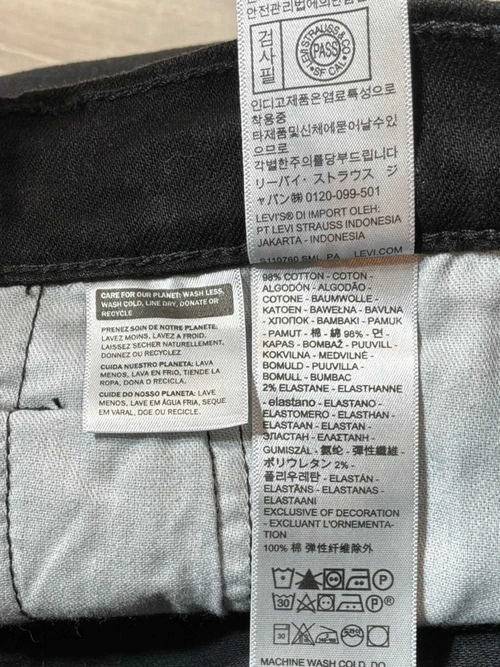 NWT Levi’s Black 511 Slim Stretch Jeans Size 34 x 32